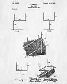 Football Goal Patent Print Man Cave Poster Sport Blueprint