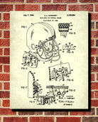 Football Helmet Patent Print Sports Blueprint Man Cave Poster
