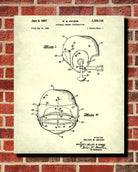Football Helmet Patent Print Man Cave Poster Sports Blueprint