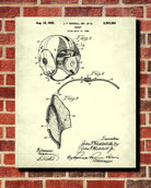 Football Helmet Patent Print Man Cave Poster Sports Blueprint