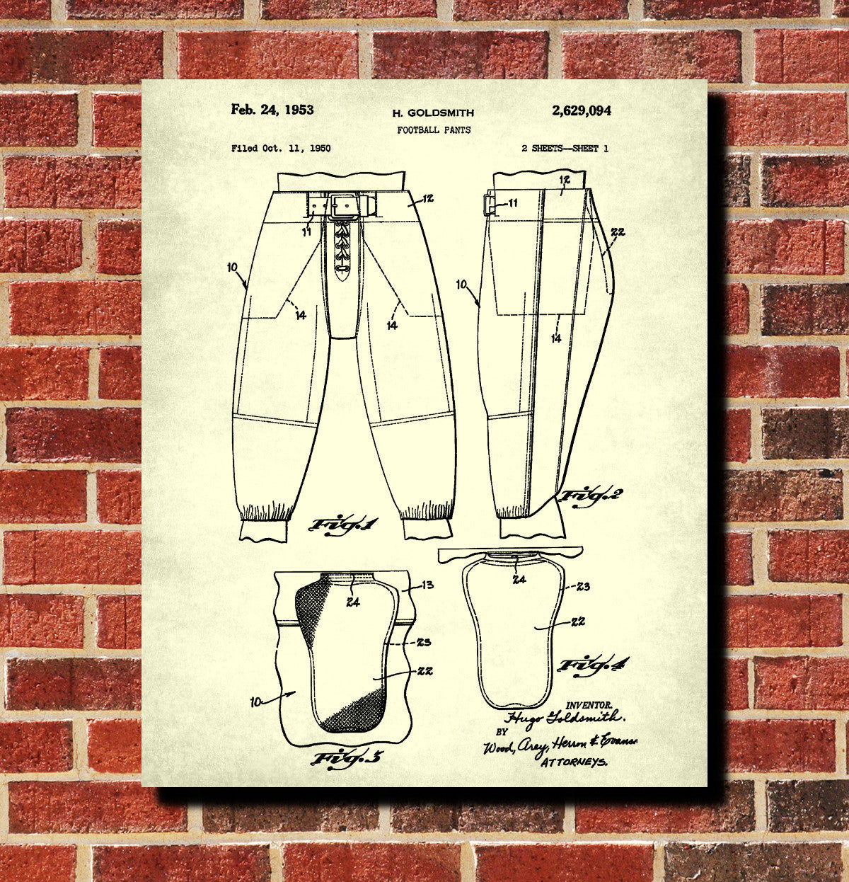 Football pants Patent Print Sport Blueprint