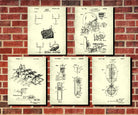 Football Patent Prints Set 5 Sports Blueprint Posters