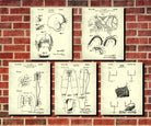 Football Patent Prints Set 5 Sports Blueprint Posters