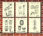 Football Patent Prints Set 6 Sports Blueprint Posters