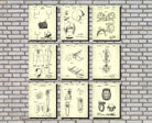 Football Patent Prints Set 9 Football Posters