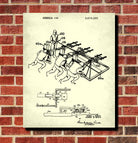 Football Patent Print Training Sled Blueprint Sport Poster