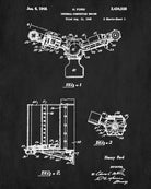 Ford Engine Blueprint Automotive Car Patent Print Garage Poster