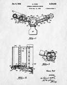 Ford Engine Blueprint Automotive Car Patent Print Garage Poster
