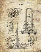 Forklift Patent Print Warehouse Lifting Equipment Office Poster
