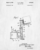 Forklift Patent Print Handling Equipment Office Poster