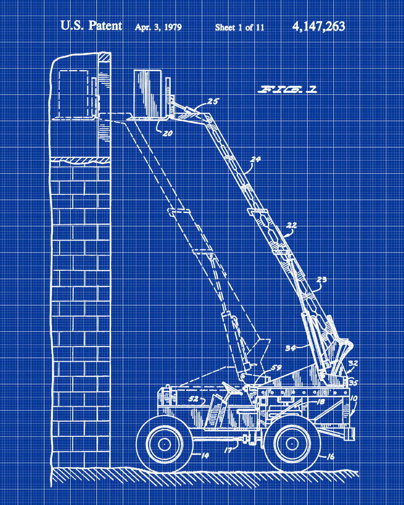 Forklift Patent Print Handling Equipment Office Poster