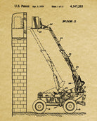 Forklift Patent Print Handling Equipment Office Poster