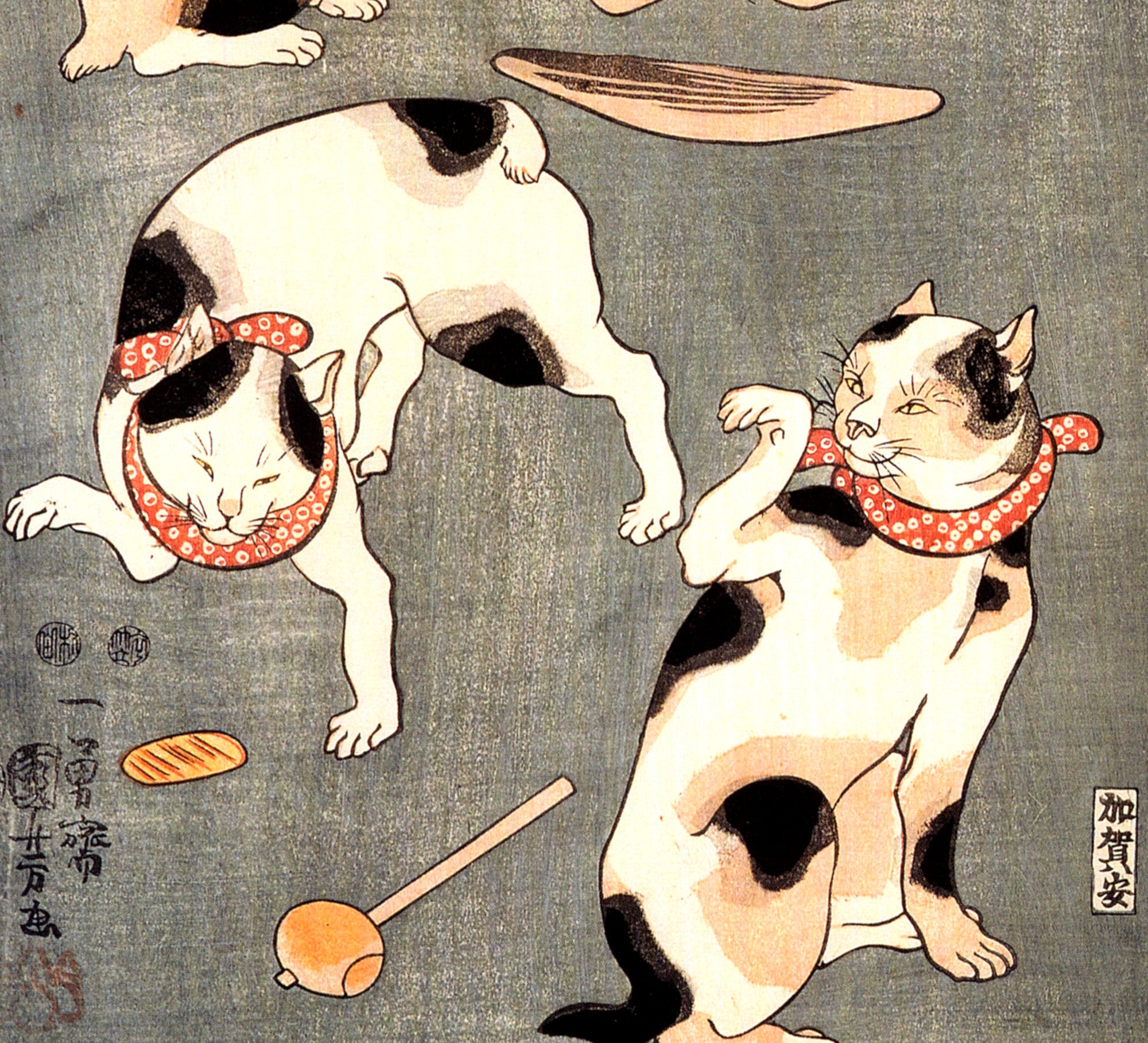 Utagawa Kuniyoshi, Japanese Fine Art Print, Four Cats