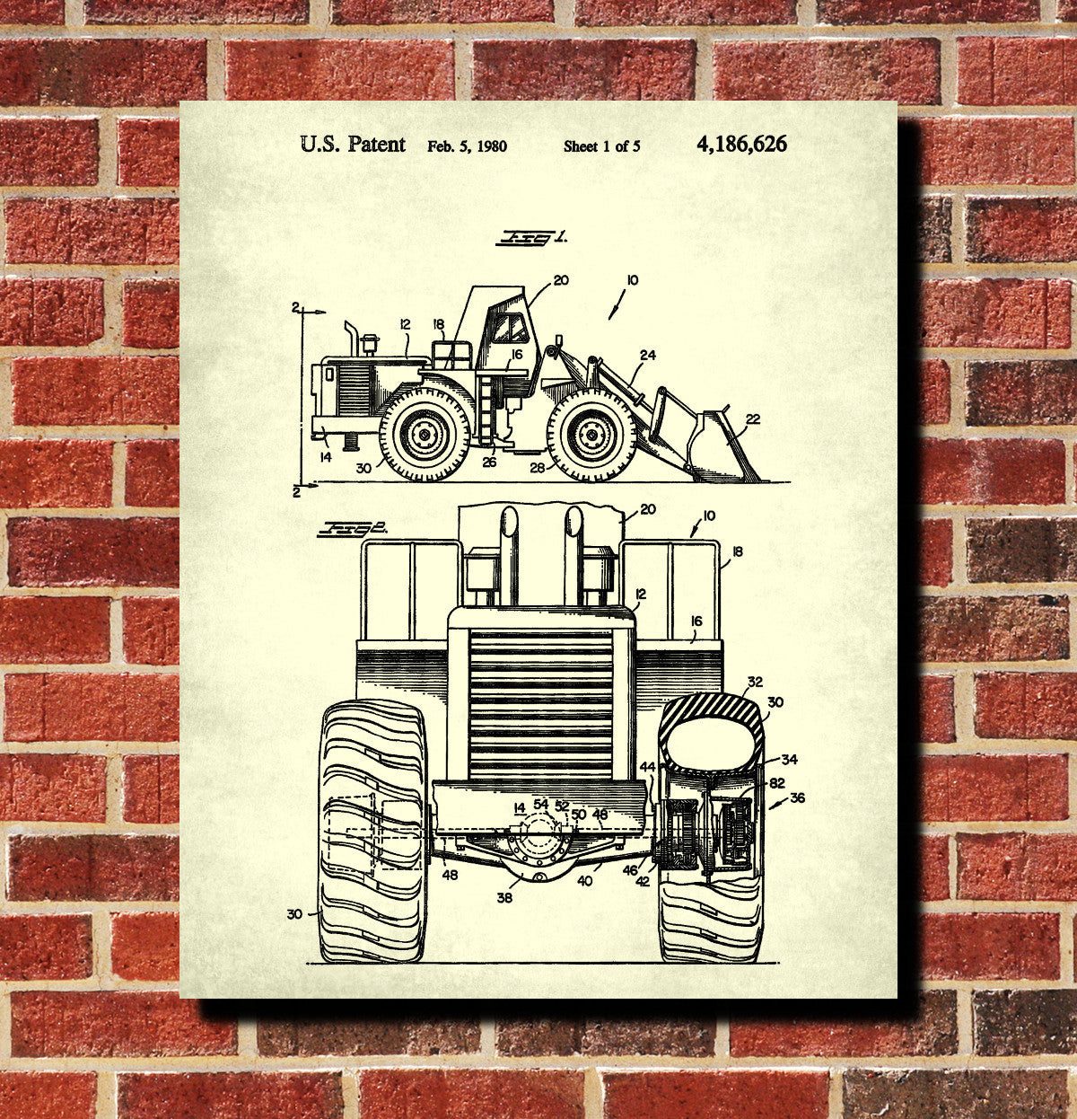 Front Loader Patent Print Mining Poster Klondike Gold Rush