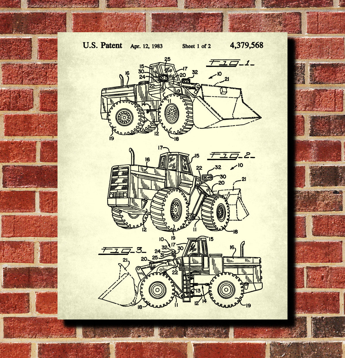 Front Loader Blueprint Mining Equipment Poster Klondike Gold Rush