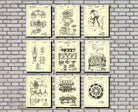 Garage Workshop Patent Prints Set 9 Posters Mechanic Gift