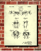 Garter Belt Patent Print Lingerie Blueprint Fashion Poster