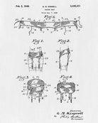 Garter Belt Patent Print Lingerie Blueprint Fashion Poster