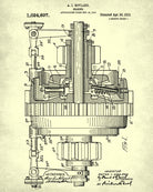 Engineering Patent Print Gears Wall Art Poster - OnTrendAndFab