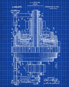 Engineering Patent Print Gears Wall Art Poster - OnTrendAndFab