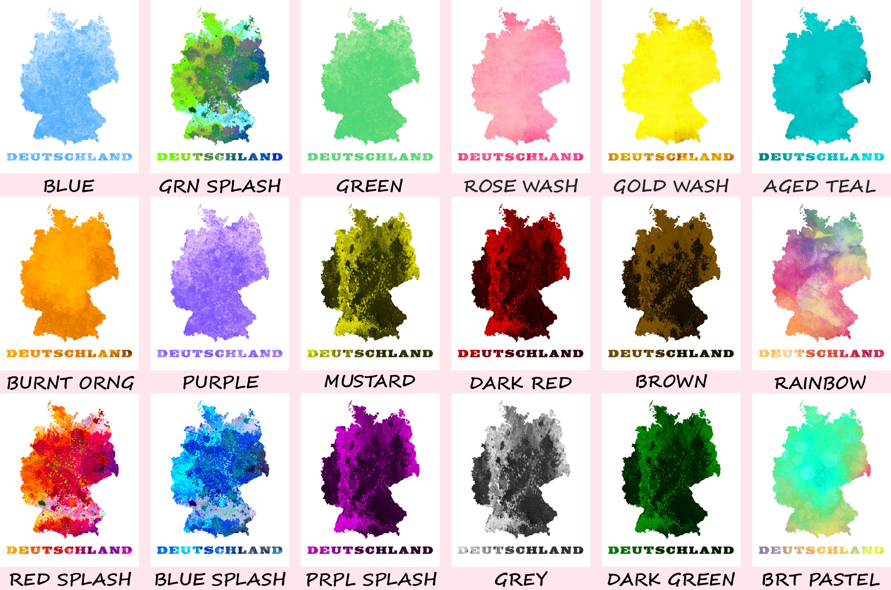 Germany Map Print Outline Wall Map of Germany