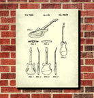 Gibson Guitar Blueprint Musical Instrument Patent Print Poster