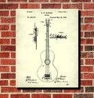 Guitar Patent Print Musical Instrument Blueprint Guitar Poster