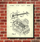 Guitar Blueprint Guitar Poster Musical Instrument Patent Print