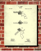 Gibson Revolver Patent Print Handgun Blueprint Shooting Poster - OnTrendAndFab