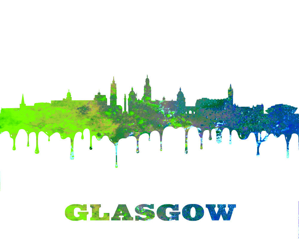 Glasgow City Skyline Print Wall Art Poster Scotland - OnTrendAndFab