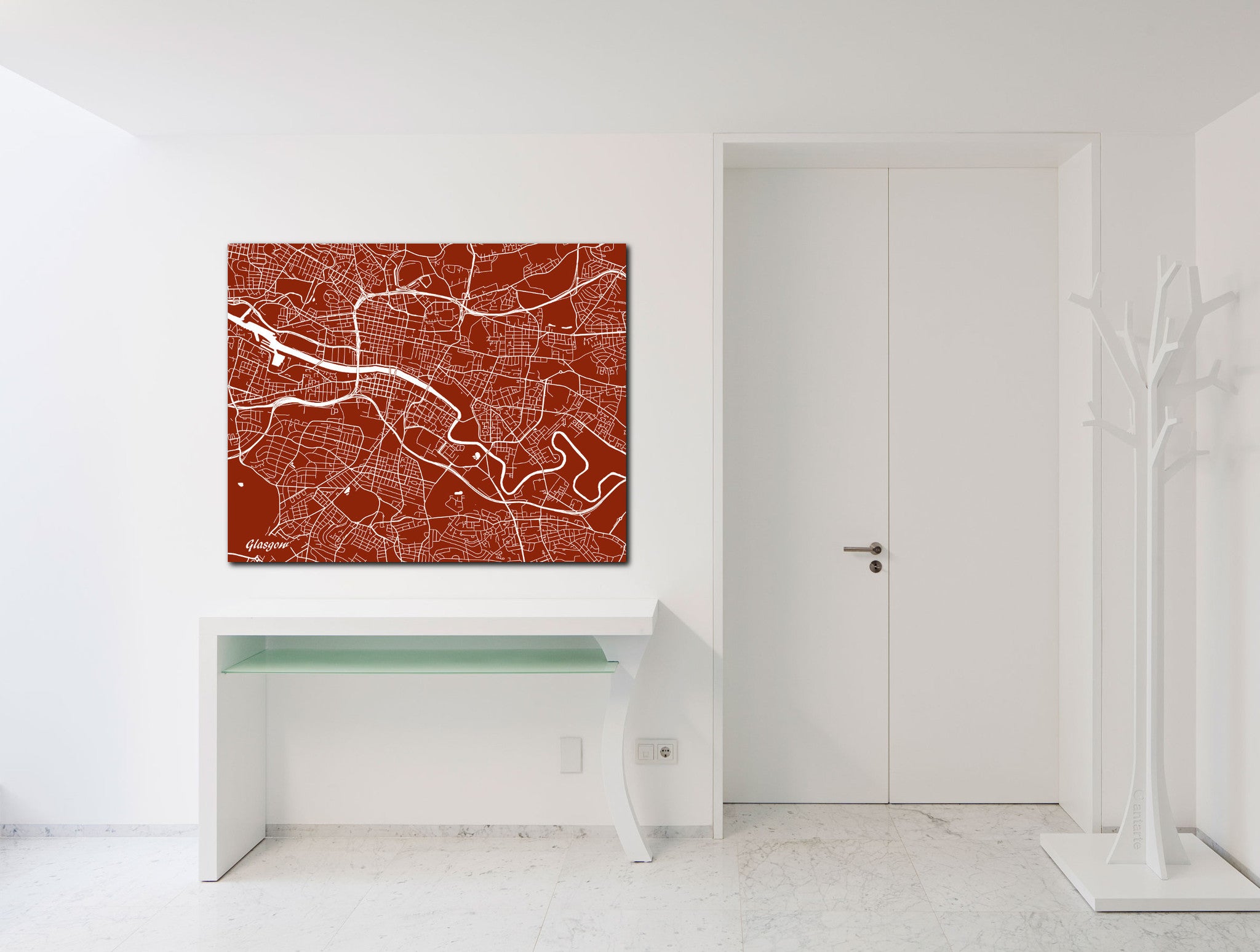 Glasgow City Street Map Print Modern Art Poster Home Decor - OnTrendAndFab