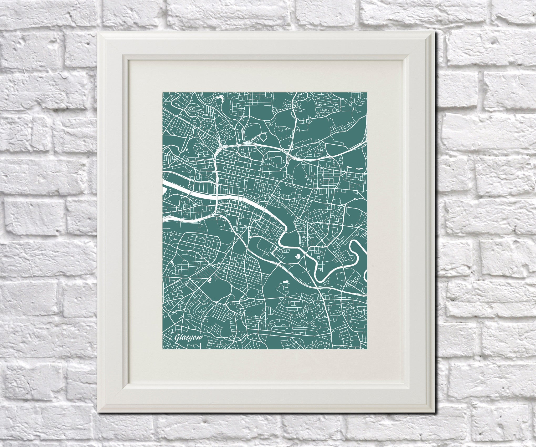 Glasgow City Street Map Print Modern Art Poster Home Decor - OnTrendAndFab
