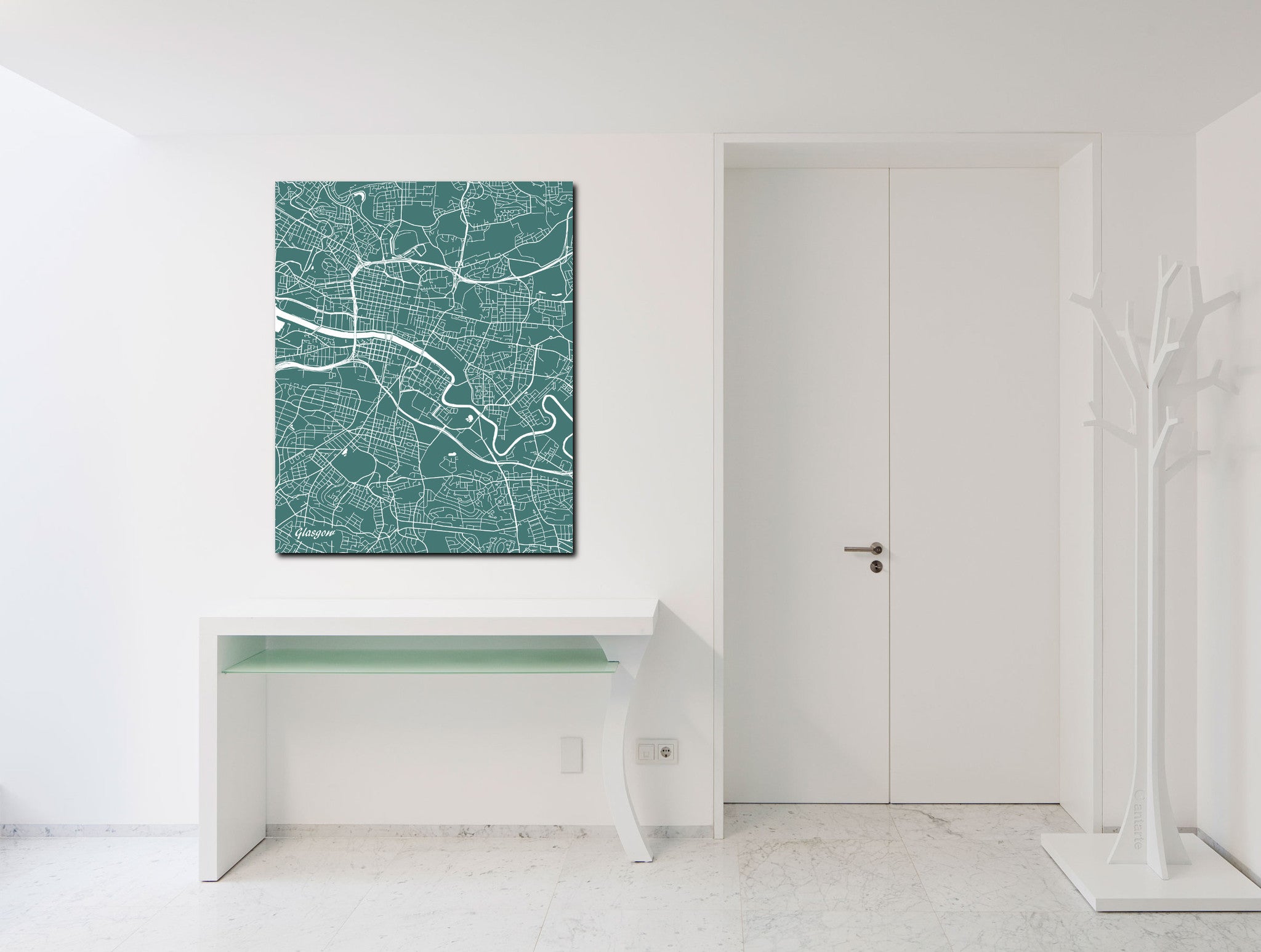 Glasgow City Street Map Print Modern Art Poster Home Decor - OnTrendAndFab