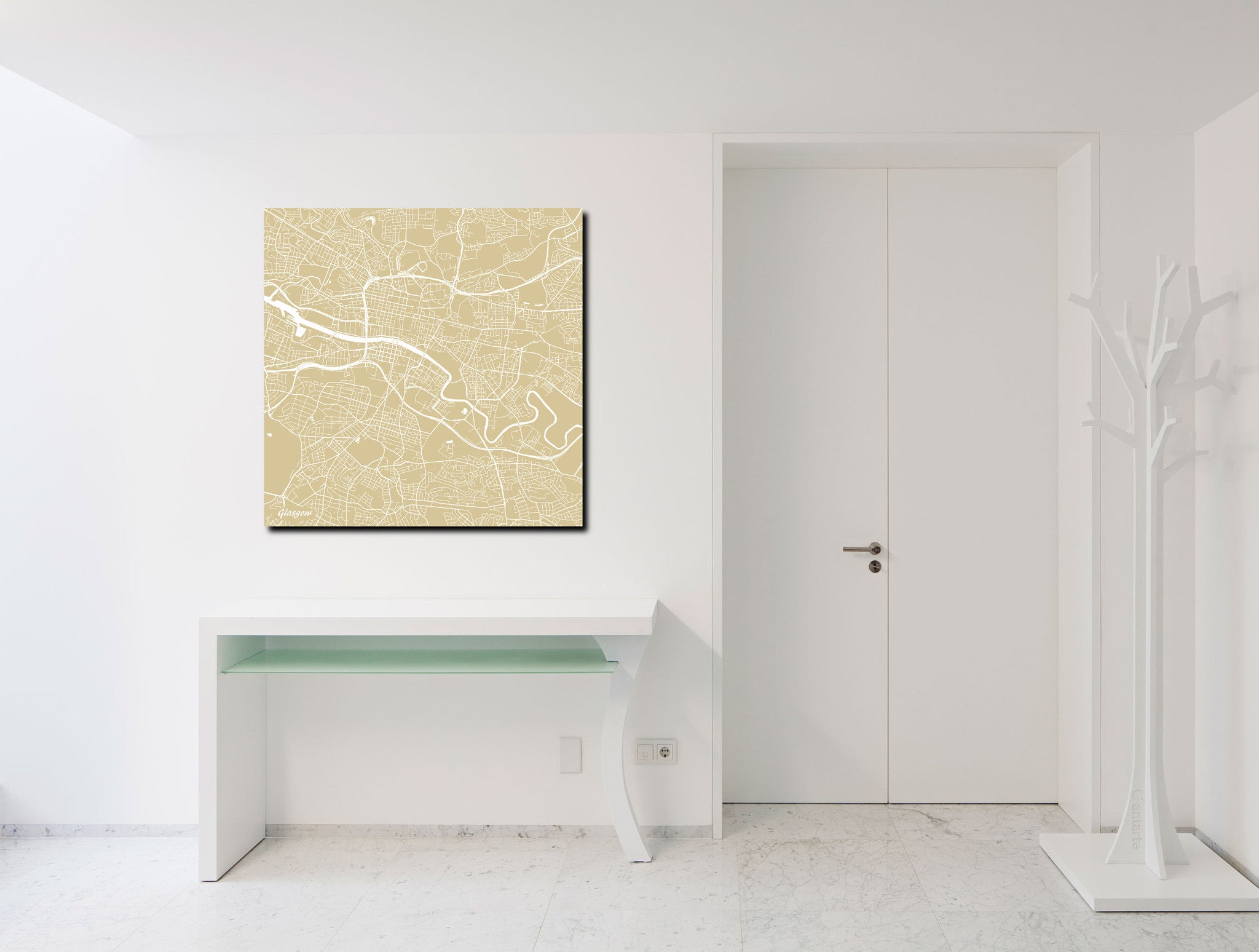 Glasgow City Street Map Print Modern Art Poster Home Decor - OnTrendAndFab