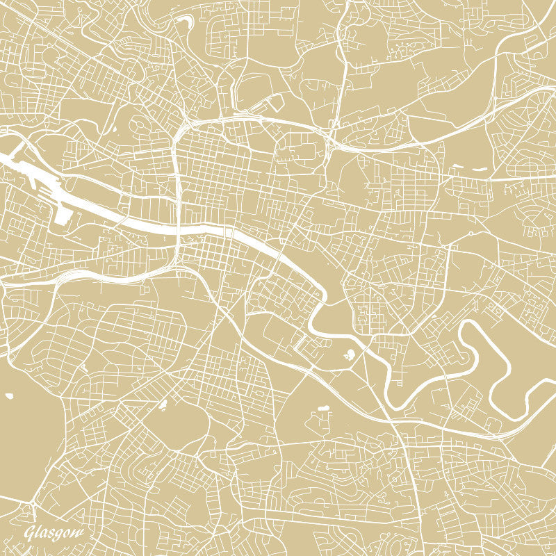 Glasgow City Street Map Print Modern Art Poster Home Decor - OnTrendAndFab