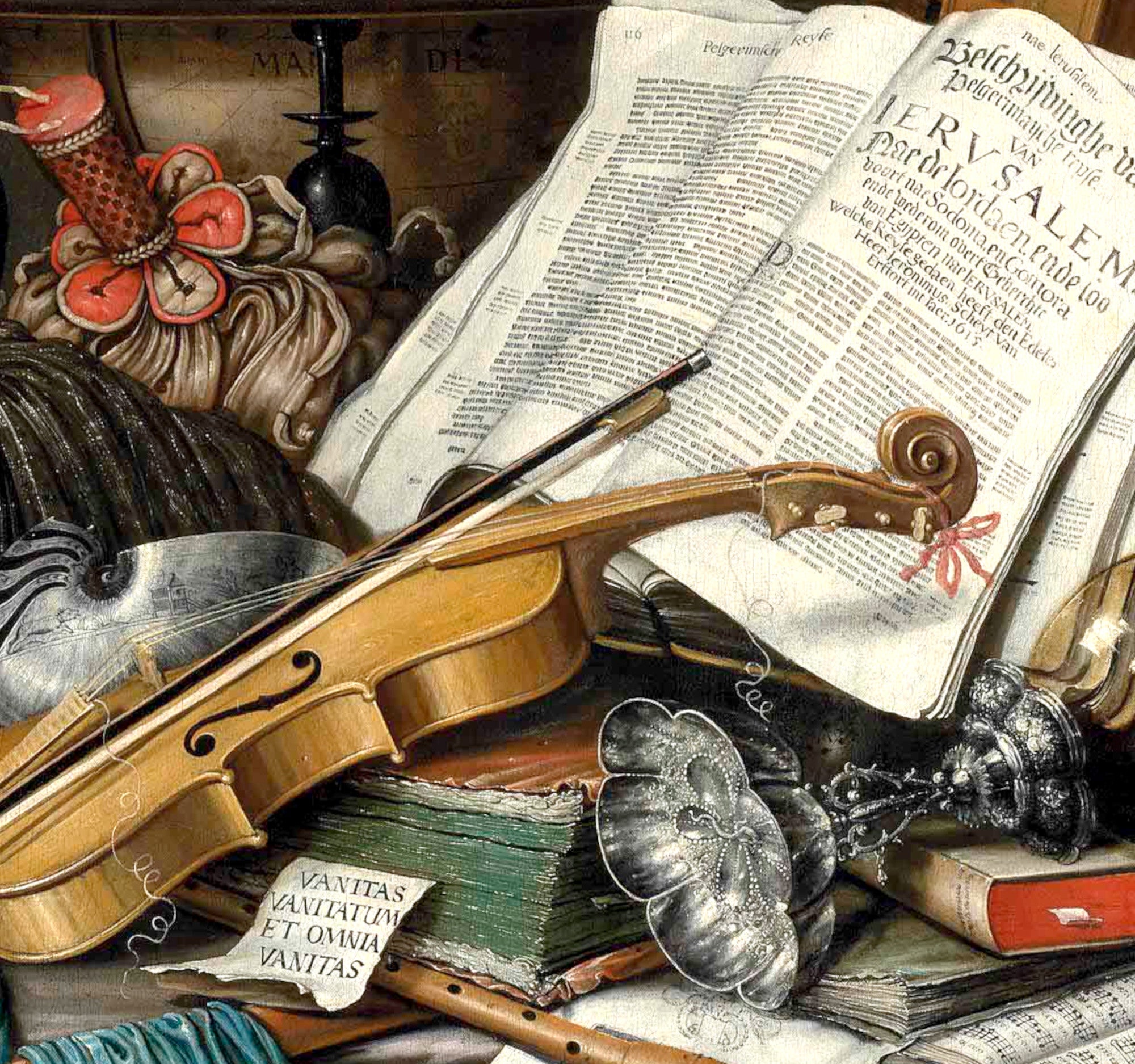 Evert Collier Fine Art Print, Vanitas Still Life with Casket of Jewels