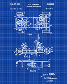 Gokarting Patent Print Racing Blueprint Track Car Poster