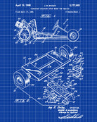 Go Kart Patent Print Racing Blueprint Track Car Shock Mount Poster