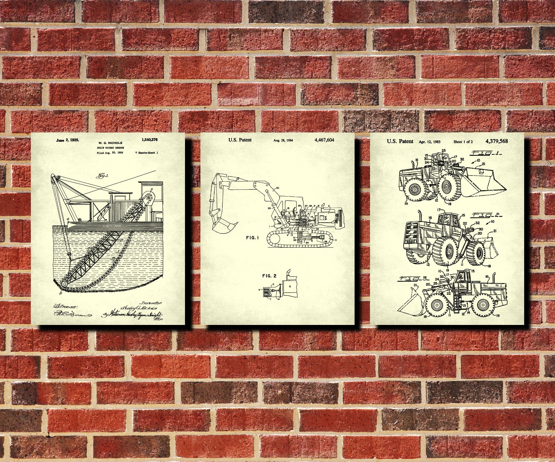 Gold Mining Patent Prints Set 3 Klondike Gold Rush Posters