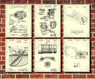 Mining Equipment Patent Prints Set 6 Gold Rush Posters