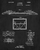Golden Gate Bridge Patent Print Suspension Bridge Blueprint