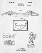 Golden Gate Bridge Patent Print Suspension Bridge Blueprint