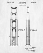 Golden Gate Bridge Patent Print Suspension Bridge Blueprint