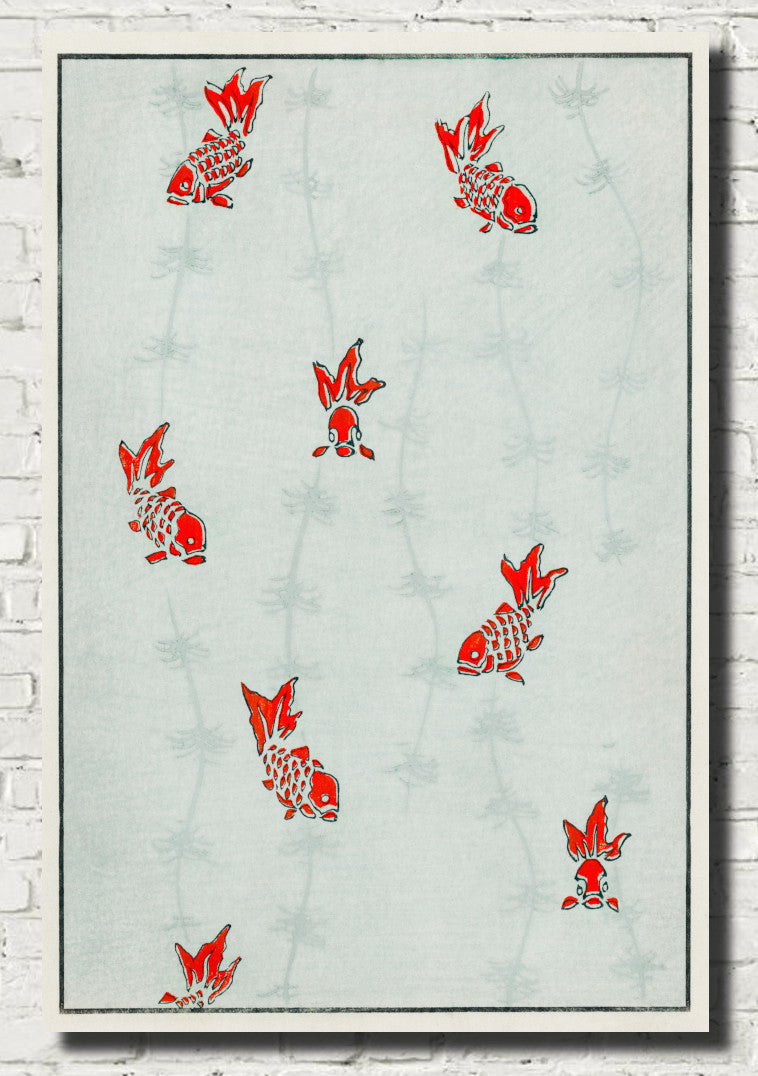 Gold Fish, Japanese Illustration Print, Watanabe Shōtei