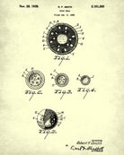 Sports Ball Patent Prints Set 4 Sport Blueprint Posters