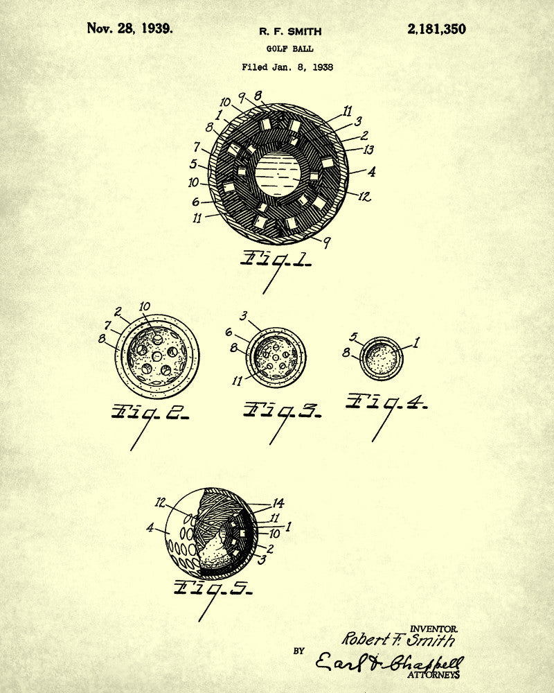 Sports Ball Patent Prints Set 4 Sport Blueprint Posters
