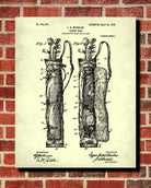 Golf Bag Patent Print Golfing Blueprint Golfer Poster - OnTrendAndFab