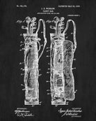 Golf Bag Patent Print Golfing Blueprint Golfer Poster - OnTrendAndFab