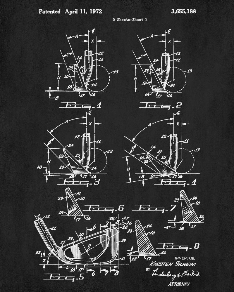 Golf Club Patent Print Golfer Wall Art Golfing Poster