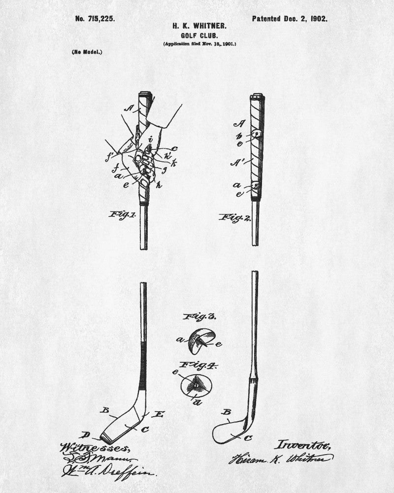 Golf Club Patent Print Golfer Blueprint Golfing Poster - OnTrendAndFab